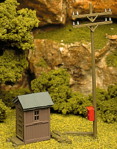 150-705  -  Telephn Shnty & Pole Kit - HO Scale