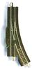 160-44461  -  E-Z Track Turnout Rem LH - HO Scale
