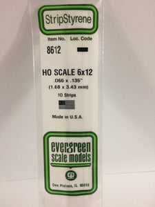 269-8612  -  Styrene strip 6x12"   10/ - HO Scale