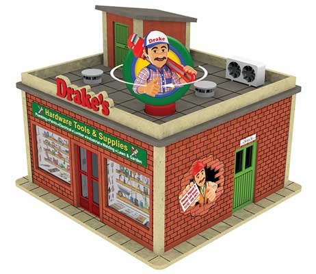 160-39123  -  Hardware Store w/Rot Sign - O Scale