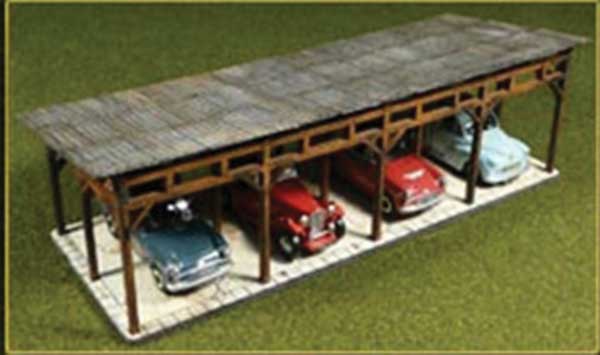 160-39102  -  Laser-Cut Car Shed Kit - HO Scale
