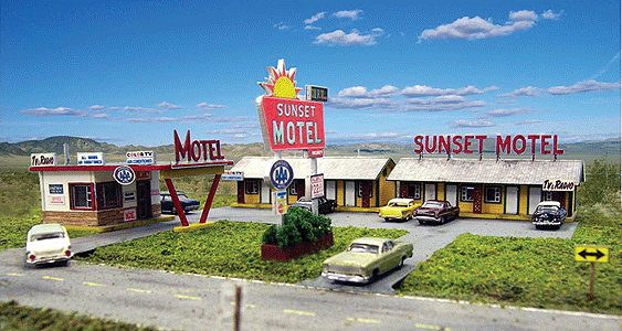 184-1001  -  Sunset Motel Kit - N Scale