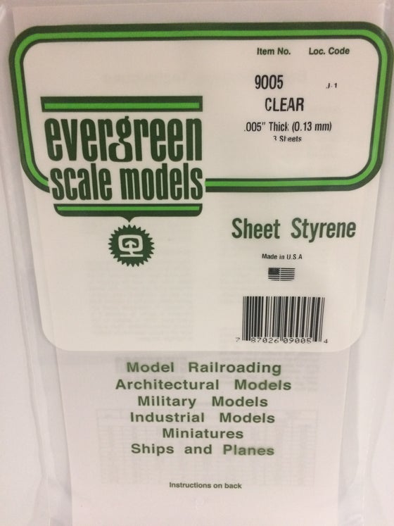 269-9005  -  Styr Sht Clr 6x12x.005 3/