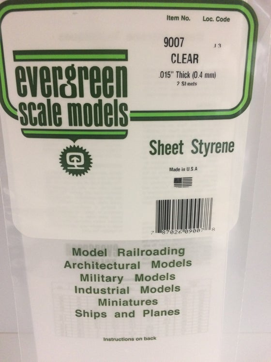 269-9007  -  Styr sht clr 6x12x.015 2/