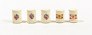 361-813  -  Cstm barrels white gas 5/ - HO Scale