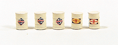 361-813  -  Cstm barrels white gas 5/ - HO Scale