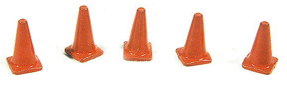 361-898  -  Highway Cones Painted 5/ - HO Scale