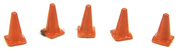 361-899  -  Highway Cones Painted 10/ - HO Scale