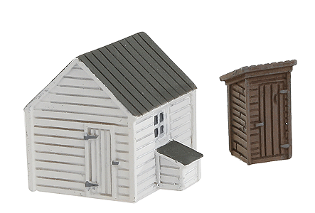 353-6338  -  Outhouse & Garage Assmbld - N Scale