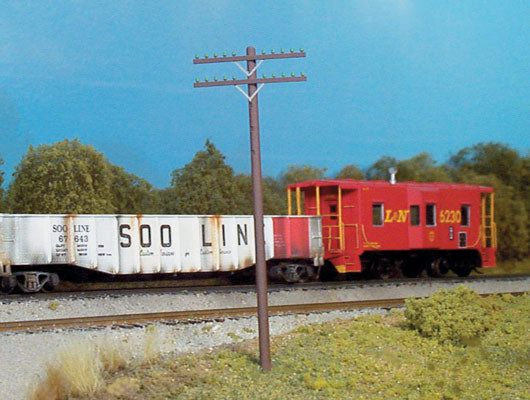 628-32  -  Telephone Pole 2-Arm 18/ - HO Scale