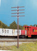 628-34  -  Telephone Pole 4-Arm 12/ - HO Scale