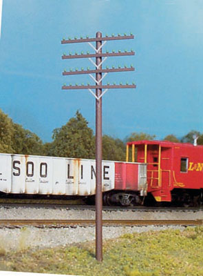 628-34  -  Telephone Pole 4-Arm 12/ - HO Scale