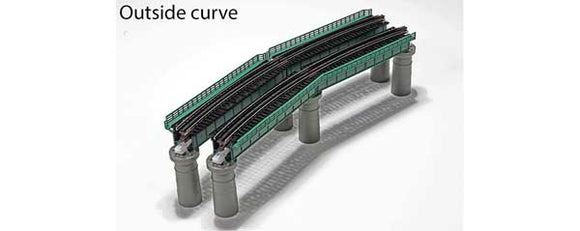 381-20824  -  Curved Bridge Set 481mm - N Scale