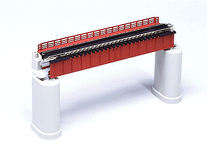 381-20460  -  Deck Girder Bridge red - N Scale