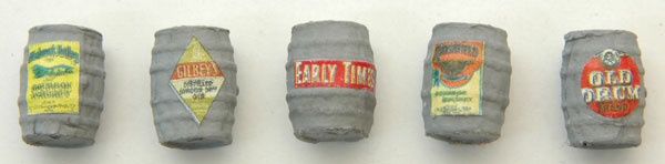 361-708  -  Custom Wood Barrels 5/ - HO Scale