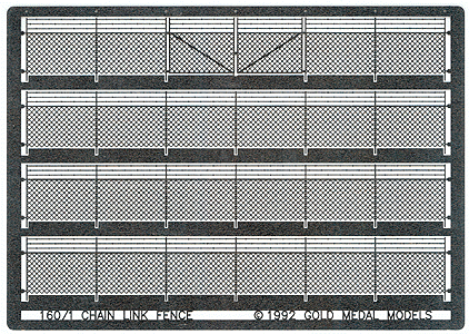 304-1601  -  Chain link fence w/gates - N Scale
