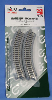 381-20174  -  150mm 45-Deg Curve 4/ - N Scale