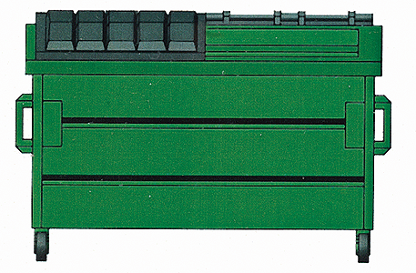 331-8002  -  Trash Dumpster Grn 3/ - HO Scale