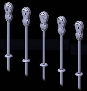 331-3003  -  Parking Meters Slv 14/ - N Scale