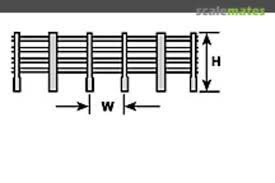 570-90453  -  Fence horiz rails x20" - HO Scale