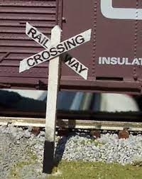 OMK-3054  -  Railway Crossing Sign 5 sets - N Scale