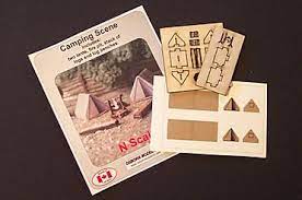 OMK-3113  -  Tents/Fire Pit Camping Scene - N Scale