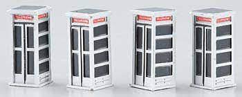 OMK-1088  -  Vintage Phone Booth 4/Pk - HO Scale