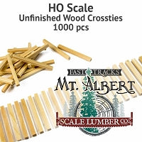 HO Scale. Unfinished Wood Crossties  1000 pcs