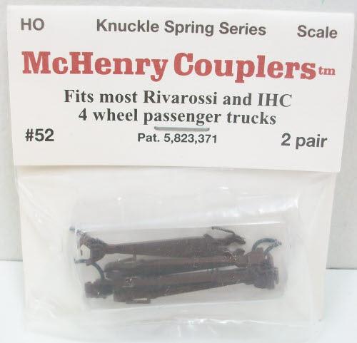 MCH52  -  HO Knuckle Spring Coupler. IHC/RIV 4-Wheel (2pr) - HO Scale
