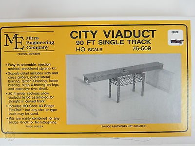 255-75509  -  City Viaduct 90' Sgl-Trk - HO Scale