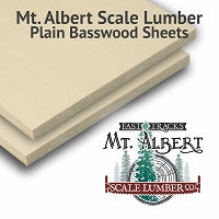 Plain Basswood Sheet 1/16 thick. 4x12 inches long (2pcs)