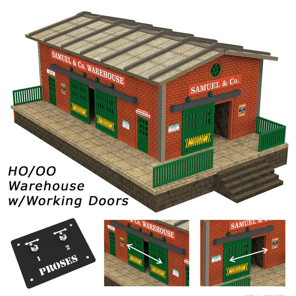 160-39118  -  Warehouse w/working doors - HO Scale
