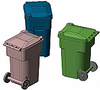 331-8006  -  Yard Waste Can Olv Grn 6/ - HO Scale