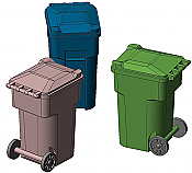 331-8010  -  Trash Cans Blk 6/ - HO Scale