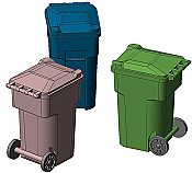 331-8007  -  Recycling Cans 96G Blu 6/ - HO Scale